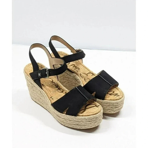 Sam Edelman Women's Maura Espadrille Wedge Sandals Black Size 9.5 M (MSRP $130) - Picture 4 of 12